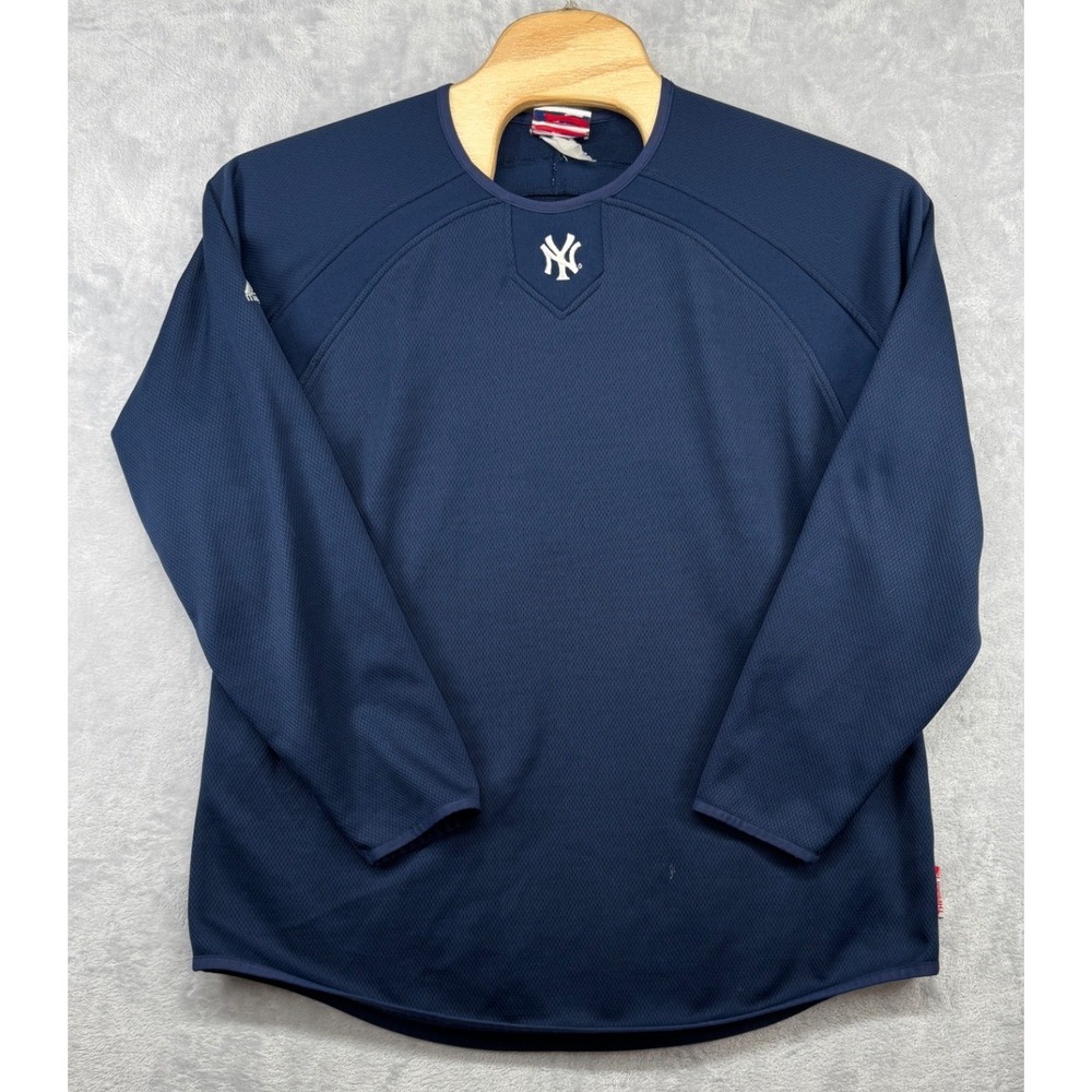 Majestic New York Yankees Therma Base Batting Practice Shirt Blue Men's 27x30